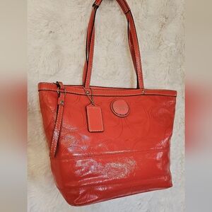 Coach Glossy Red Tote Bag